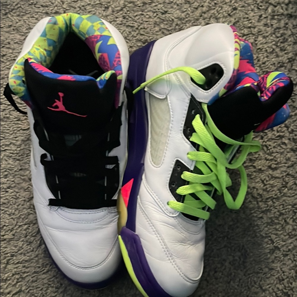 Jordan Athletic Shoes White and Black with Neon Accents - Picture 3 of 10